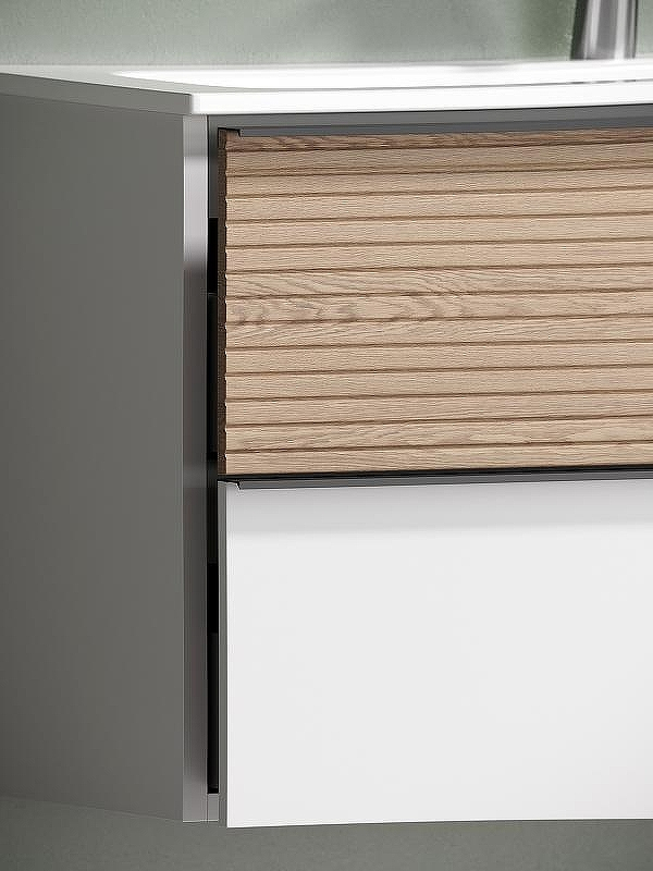 Тумба под раковину Sancos Delta 100 L DL100LW подвесная Дуб светлый Белая, купить, цена, заказать, магазин, доставка, скидка, промокод, купить, цена, заказать, магазин, доставка, скидка, промокод