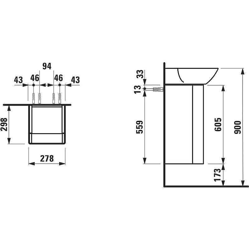 Тумба под раковину Laufen Ino 30 R 4.2530.2.030.171.1 подвесная Темный орех, купить, цена, заказать, магазин, доставка, скидка, промокод, купить, цена, заказать, магазин, доставка, скидка, промокод