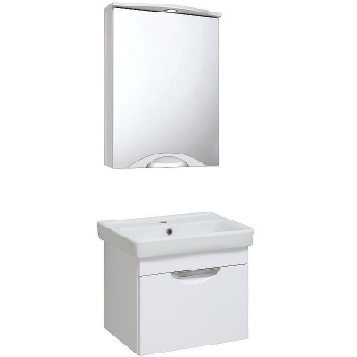 Зеркальный шкаф Runo Ибица 50 R 00000001075 с подсветкой Белый