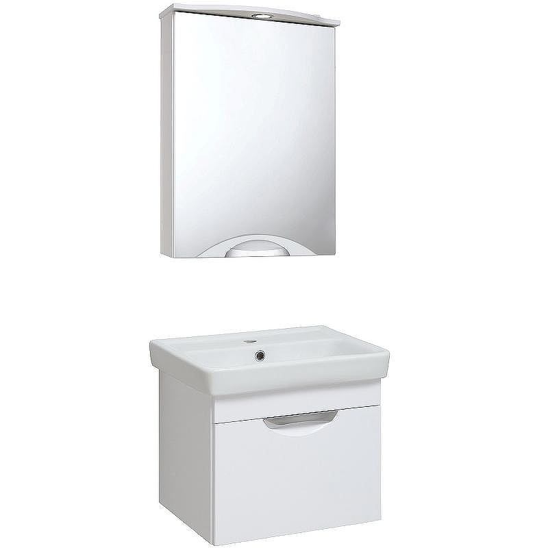 Зеркальный шкаф Runo Ибица 50 R 00000001075 с подсветкой Белый, купить, цена, заказать, магазин, доставка, скидка, промокод, купить, цена, заказать, магазин, доставка, скидка, промокод