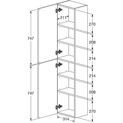 Шкаф пенал Roca The Gap 35 A857427402 подвесной Городской дуб