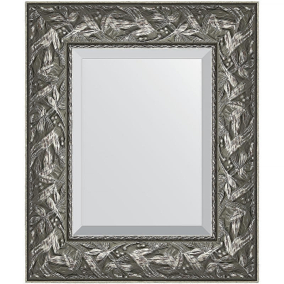 Зеркало Evoform Exclusive 59х49 BY 3364 с фацетом в багетной раме - Византия серебро 99