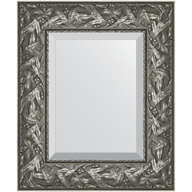 Зеркало Evoform Exclusive 59х49 BY 3364 с фацетом в багетной раме - Византия серебро 99, купить, цена, заказать, магазин, доставка, скидка, промокод, купить, цена, заказать, магазин, доставка, скидка, промокод
