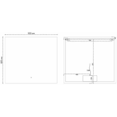 Зеркало Grossman Pragma-норма Black 90 1890802 с подсветкой Черное с сенсорным выключателем и подогревом