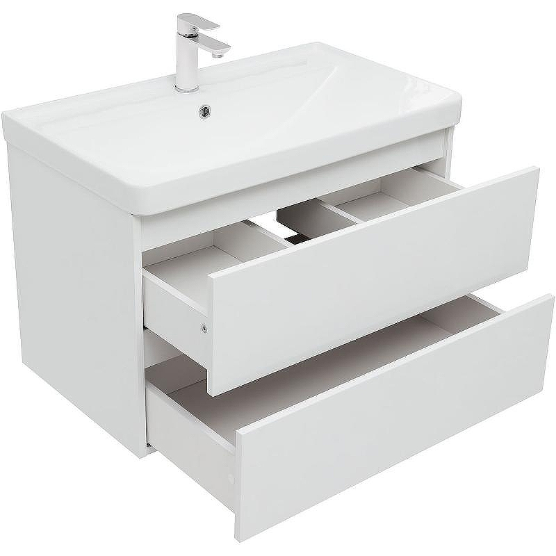 Тумба под раковину Aquanet Вега 80 308334 подвесная Белый глянец, купить, цена, заказать, магазин, доставка, скидка, промокод, купить, цена, заказать, магазин, доставка, скидка, промокод