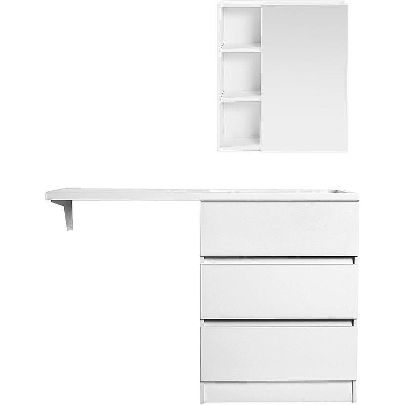 Тумба с раковиной Orange Sistema 130 R ST-70TUW+RAR Белая глянцевая, купить, цена, заказать, магазин, доставка, скидка, промокод, купить, цена, заказать, магазин, доставка, скидка, промокод