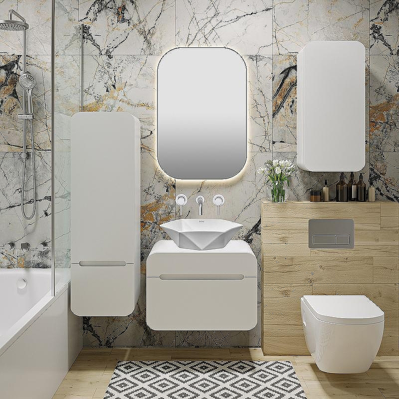 Шкаф пенал Runo Ницца 35 R 00-00002128 подвесной Белый, купить, цена, заказать, магазин, доставка, скидка, промокод, купить, цена, заказать, магазин, доставка, скидка, промокод