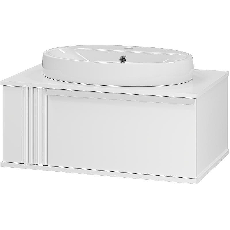 Тумба с раковиной Brevita Savoy 80 УТ000014904 подвесная Белая матовая, купить, цена, заказать, магазин, доставка, скидка, промокод, купить, цена, заказать, магазин, доставка, скидка, промокод