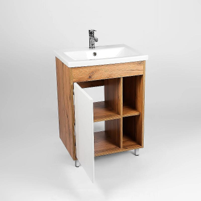 Тумба под раковину VIANT Бостон 50 VBOS50CO-T1ST Белая Дуб Вотан