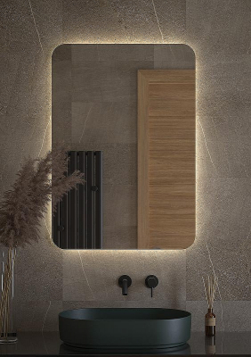 Зеркало Defesto Opti 70x100 DF 2809 с подсветкой 32W-4500К/Без выключателя/Нейтральный белый свет