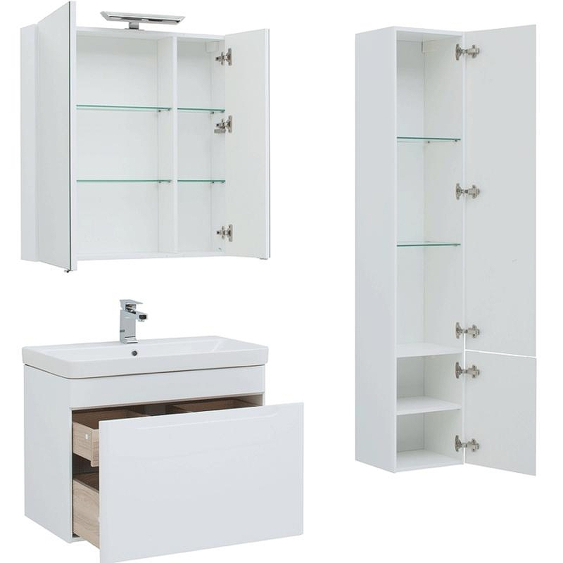 Комплект мебели для ванной Aquanet София 80 203650 подвесной Белый, купить, цена, заказать, магазин, доставка, скидка, промокод, купить, цена, заказать, магазин, доставка, скидка, промокод