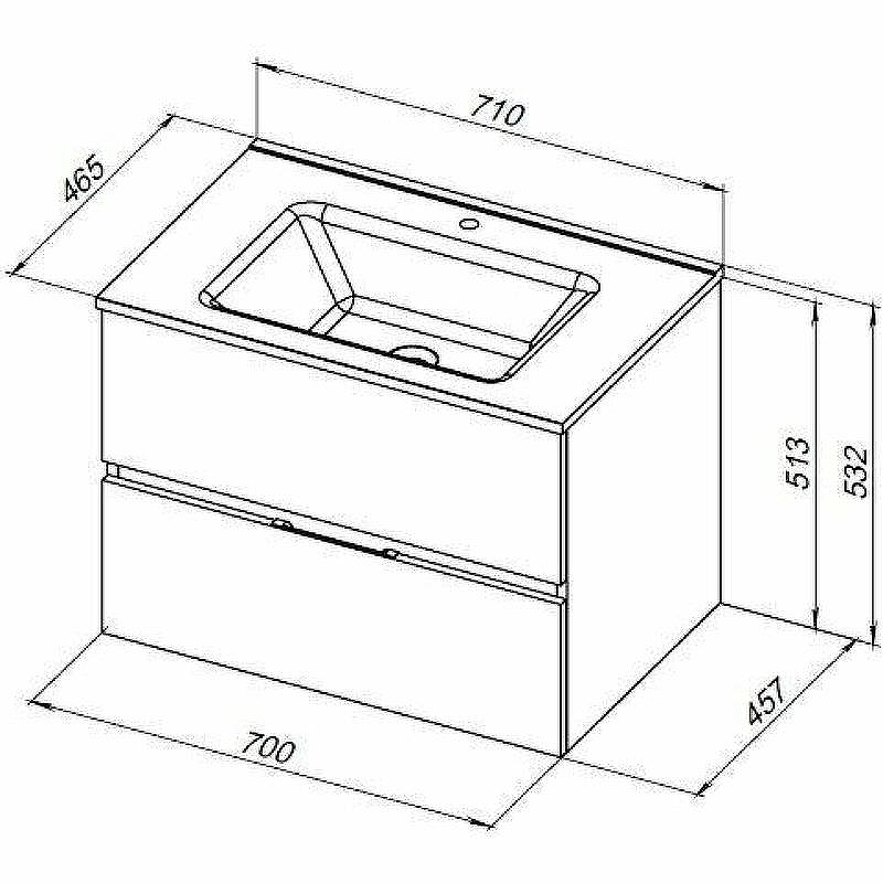 Тумба под раковину Aquanet Алвита New 70 334185 подвесная Дуб веллингтон табак, купить, цена, заказать, магазин, доставка, скидка, промокод, купить, цена, заказать, магазин, доставка, скидка, промокод