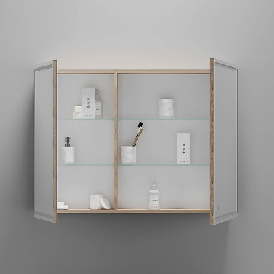 Зеркальный шкаф Sancos Mirror 100 MI100EG с подсветкой Дуб галифакс натуральный