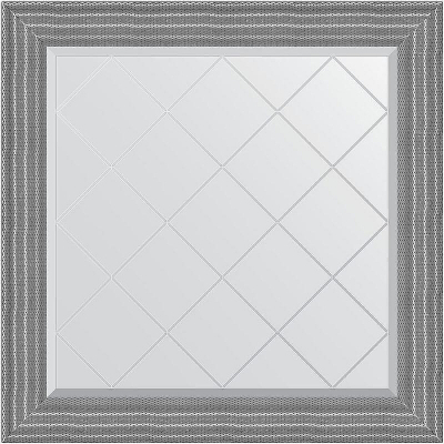 Зеркало Evoform Exclusive-G 87х87 BY 4548 с гравировкой в багетной раме - Серебряная кольчуга 88