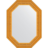 Зеркало Evoform Octagon 54x74 BY 7133 в багетной раме - Сусальное золото 80, купить, цена, заказать, магазин, доставка, скидка, промокод, купить, цена, заказать, магазин, доставка, скидка, промокод