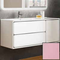 Тумба с раковиной SanVit Бруно-2 120 L kbruno2120 в цвете Ral подвесная Розовый глянец, купить, цена, заказать, магазин, доставка, скидка, промокод, купить, цена, заказать, магазин, доставка, скидка, промокод