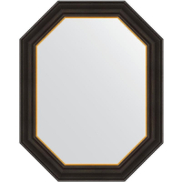 Зеркало Evoform Polygon 73х58 BY 7286 в багетной раме - Черное дерево с золотом 71, купить, цена, заказать, магазин, доставка, скидка, промокод, купить, цена, заказать, магазин, доставка, скидка, промокод