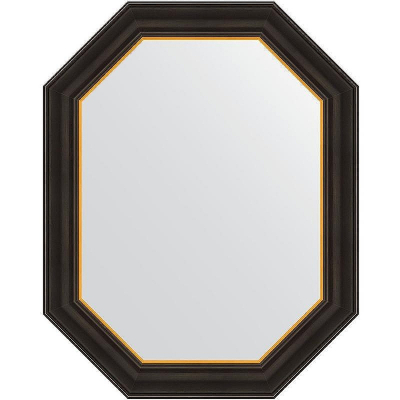 Зеркало Evoform Polygon 73х58 BY 7286 в багетной раме - Черное дерево с золотом 71