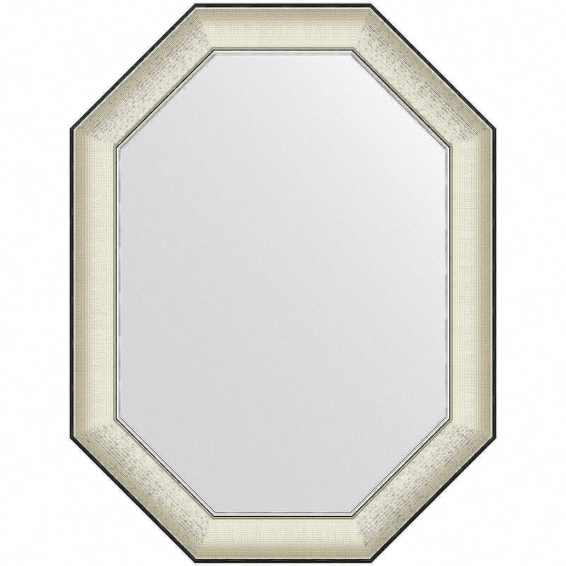 Зеркало Evoform Octagon 84x64 BY 7444 в багетной раме - Белая кожа с хромом 78, купить, цена, заказать, магазин, доставка, скидка, промокод, купить, цена, заказать, магазин, доставка, скидка, промокод
