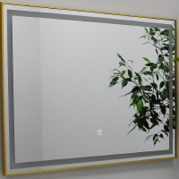 Зеркало Fixsen Led 90х70 FX-2090G с подсветкой Золото-сатин с сенсорным выключателем и диммером, купить, цена, заказать, магазин, доставка, скидка, промокод, купить, цена, заказать, магазин, доставка, скидка, промокод
