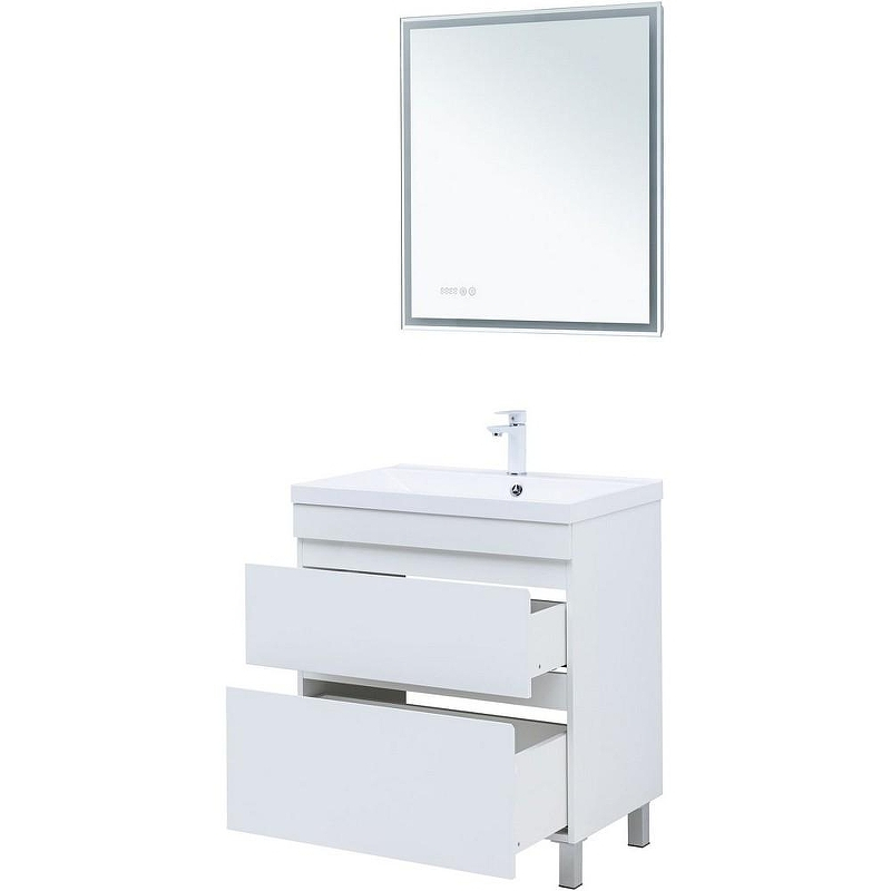 Тумба под раковину Aquanet Нота New 75 344144 Белый глянец, купить, цена, заказать, магазин, доставка, скидка, промокод, купить, цена, заказать, магазин, доставка, скидка, промокод