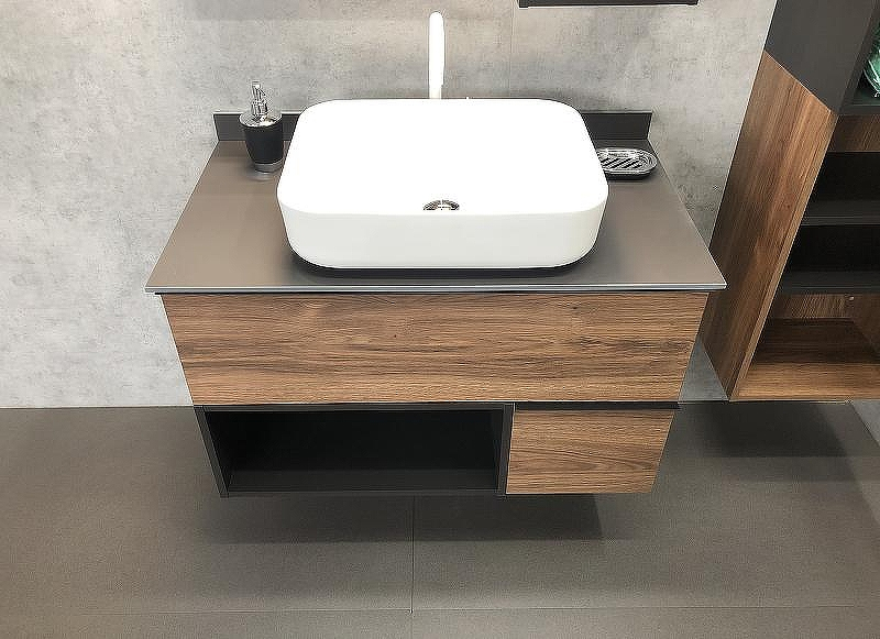 Тумба с раковиной Comforty Штутгарт 90 00-00002868 подвесная Дуб темно-коричневый Черная матовая, купить, цена, заказать, магазин, доставка, скидка, промокод, купить, цена, заказать, магазин, доставка, скидка, промокод