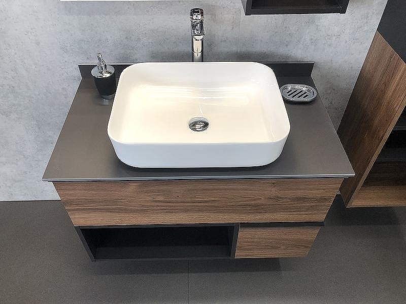 Тумба с раковиной Comforty Штутгарт 90 00-00002868 подвесная Дуб темно-коричневый Черная матовая, купить, цена, заказать, магазин, доставка, скидка, промокод, купить, цена, заказать, магазин, доставка, скидка, промокод