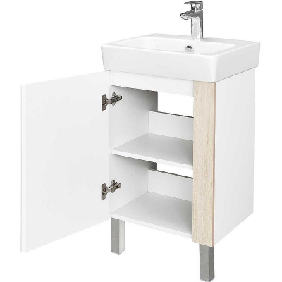 Тумба под раковину Aquaton Кантри 50 1A257801AHB20 Белая глянцевая Дуб верона