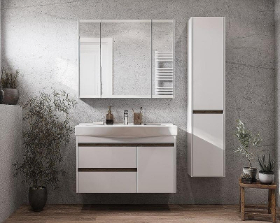 Шкаф пенал Aquaton Нортон 34 L 1A249403NT01L подвесной Белый глянец