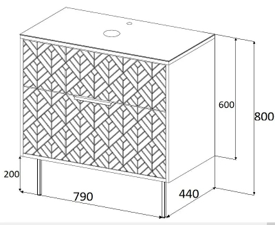 Тумба под раковину 1MarKa Forest 80Н Ц0000008654 цвет Белый