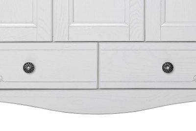 Тумба под раковину ASB-Woodline Салерно 80 9696 Белая с патиной Серебро