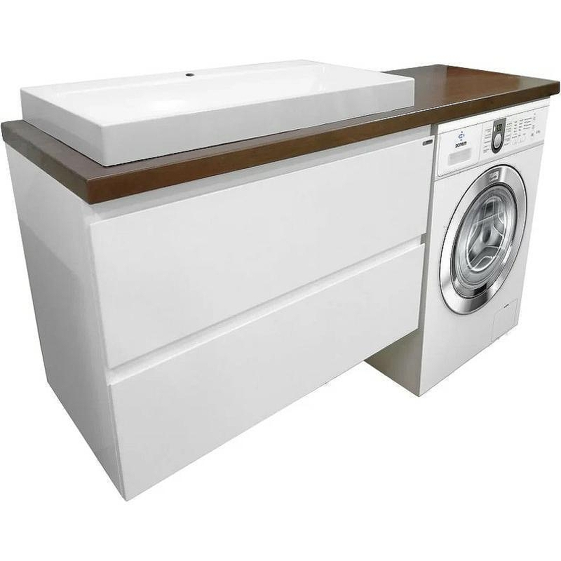 Тумба с раковиной Эстет Malibu Luxe 155 L ФР-00007116 подвесная Белая Темное дерево, купить, цена, заказать, магазин, доставка, скидка, промокод, купить, цена, заказать, магазин, доставка, скидка, промокод