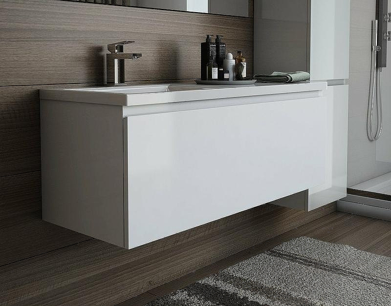 Тумба с раковиной Эстет Dallas Luxe 105 L ФР-00009678 подвесная Белая, купить, цена, заказать, магазин, доставка, скидка, промокод, купить, цена, заказать, магазин, доставка, скидка, промокод