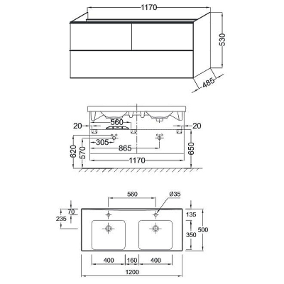 Тумба под раковину Jacob Delafon Odeon Up 120 EB892-N18 подвесная Белая