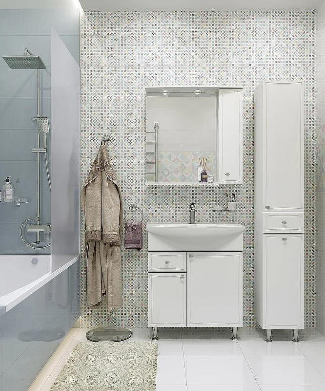 Зеркало со шкафом DIWO Кострома 75 R KOS.Z.75/P/W с подсветкой Белое, купить, цена, заказать, магазин, доставка, скидка, промокод, купить, цена, заказать, магазин, доставка, скидка, промокод