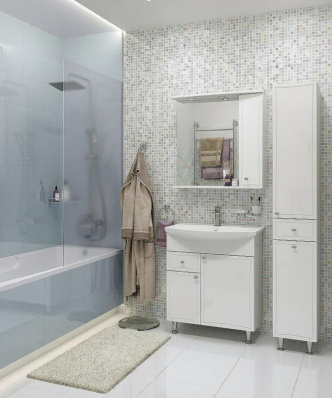 Зеркало со шкафом DIWO Кострома 75 R KOS.Z.75/P/W с подсветкой Белое, купить, цена, заказать, магазин, доставка, скидка, промокод, купить, цена, заказать, магазин, доставка, скидка, промокод