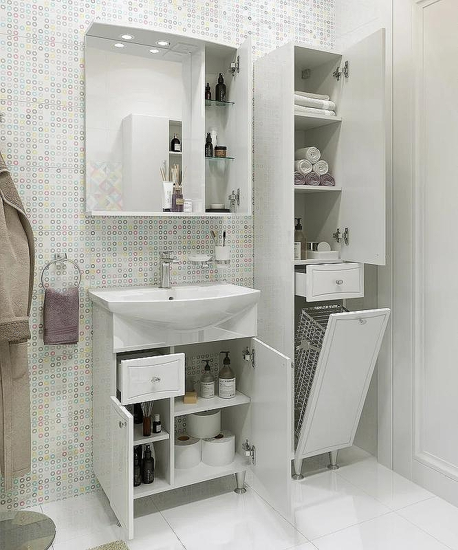 Зеркало со шкафом DIWO Кострома 75 R KOS.Z.75/P/W с подсветкой Белое, купить, цена, заказать, магазин, доставка, скидка, промокод, купить, цена, заказать, магазин, доставка, скидка, промокод