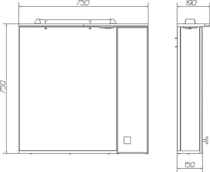 Зеркало со шкафом DIWO Кострома 75 R KOS.Z.75/P/W с подсветкой Белое, купить, цена, заказать, магазин, доставка, скидка, промокод, купить, цена, заказать, магазин, доставка, скидка, промокод