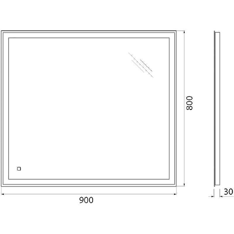 Зеркало BelBagno SPC-GRT-900-800-LED-TCH 90 с подсветкой с сенсорным выключателем, купить, цена, заказать, магазин, доставка, скидка, промокод, купить, цена, заказать, магазин, доставка, скидка, промокод