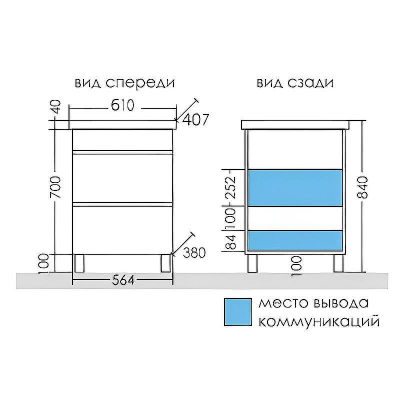 Тумба под раковину СанТа Марс 60 700291 Белая