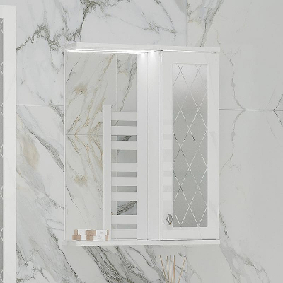 Зеркало со шкафом Volna Milena 55 R zsMLN55.R-01 с подсветкой Белое