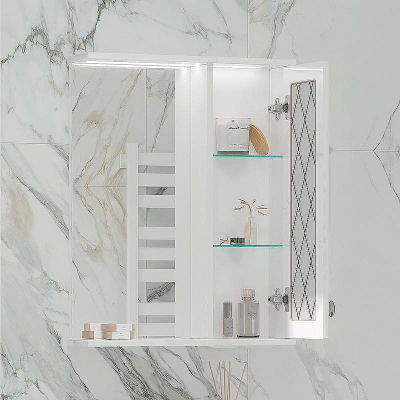 Зеркало со шкафом Volna Milena 55 R zsMLN55.R-01 с подсветкой Белое