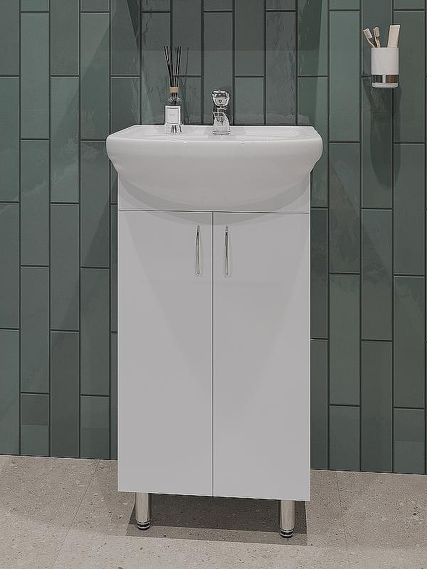 Тумба с раковиной Orange Лайт 45 LA-45TUW+RA Белый глянец, купить, цена, заказать, магазин, доставка, скидка, промокод, купить, цена, заказать, магазин, доставка, скидка, промокод