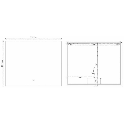 Зеркало Grossman Pragma-норма Black 100 18100802 с подсветкой Черное с сенсорным выключателем и подогревом