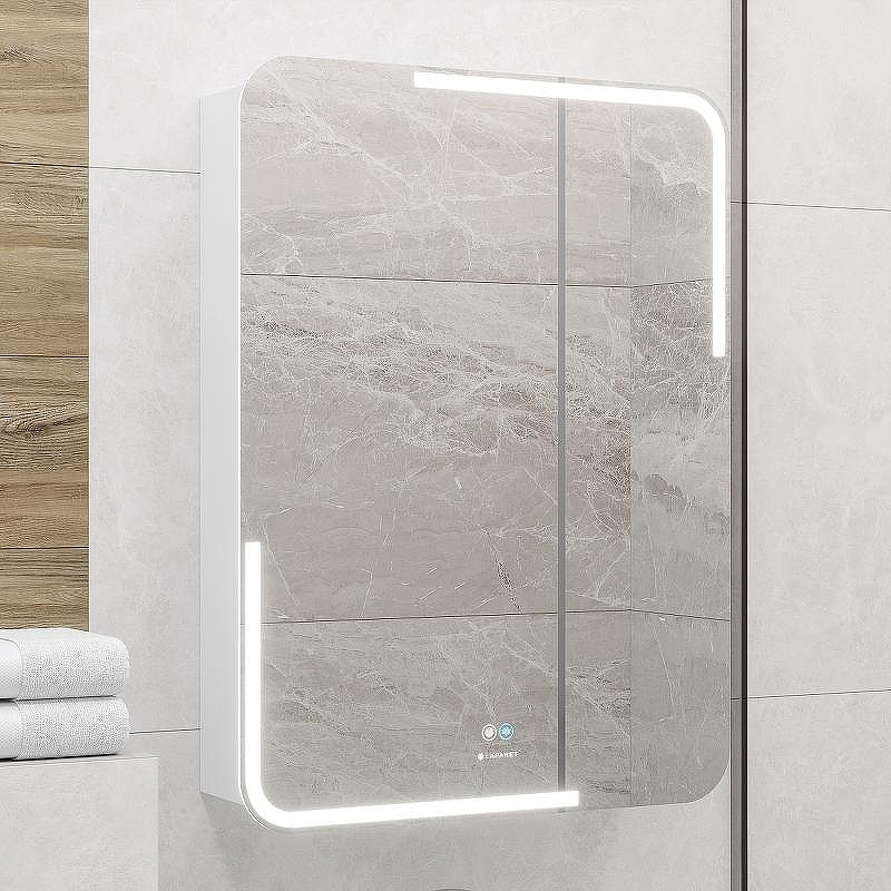 Зеркальный шкаф Laparet Atlas 60 Atlas.60*80/W с подсветкой Белый, купить, цена, заказать, магазин, доставка, скидка, промокод, купить, цена, заказать, магазин, доставка, скидка, промокод