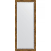 Зеркало Evoform Exclusive 153х63 BY 3562 с фацетом в багетной раме - Состаренная бронза с плетением 70, купить, цена, заказать, магазин, доставка, скидка, промокод, купить, цена, заказать, магазин, доставка, скидка, промокод
