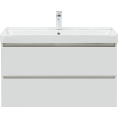 Тумба под раковину Aquanet Вега 90 316683 подвесная Белый глянец