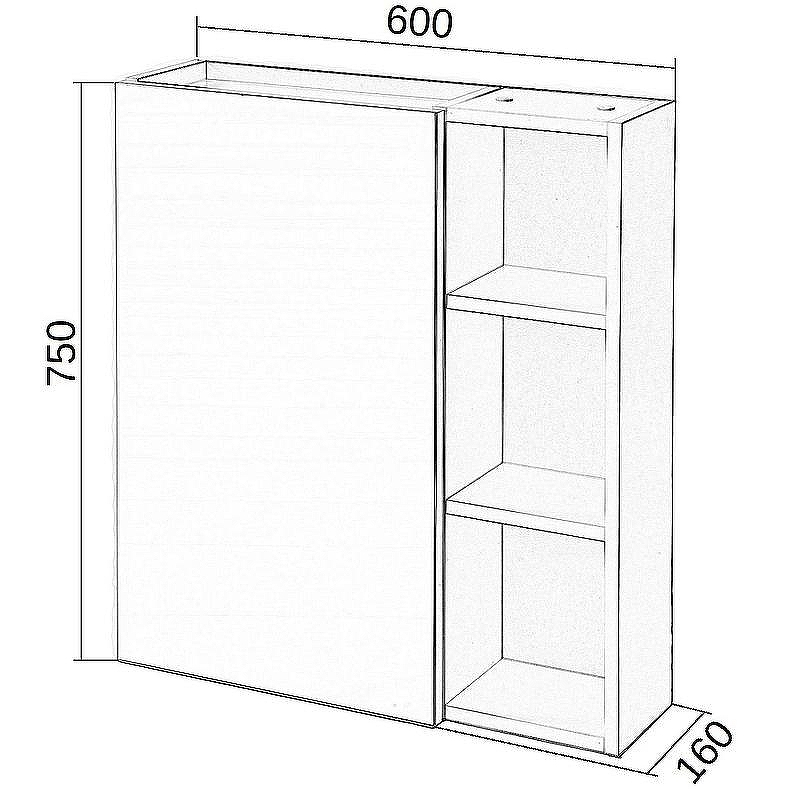 Зеркальный шкаф Orange Sistema 60 ST-60ZSW Белый глянцевый, купить, цена, заказать, магазин, доставка, скидка, промокод, купить, цена, заказать, магазин, доставка, скидка, промокод