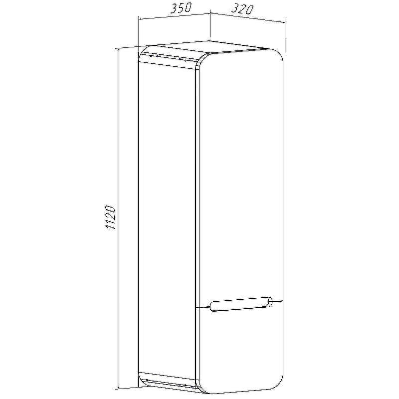 Шкаф пенал Runo Ницца 35 R 00-00002129 подвесной Дуб натуральный Графит, купить, цена, заказать, магазин, доставка, скидка, промокод, купить, цена, заказать, магазин, доставка, скидка, промокод