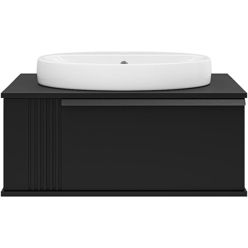 Тумба с раковиной Brevita Savoy 80 УТ000014894 подвесная Черная матовая, купить, цена, заказать, магазин, доставка, скидка, промокод, купить, цена, заказать, магазин, доставка, скидка, промокод